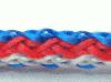  Шнур декоративный 5 мм триколор (белый, синий, красный) 100 м